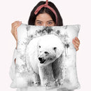 Polar Bear I Throw Pillow By Cornel Vlad - by all about vibe