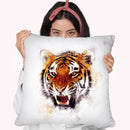 Tiger Head Angry Throw Pillow By Cornel Vlad - by all about vibe