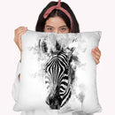 Zebra Head I Throw Pillow By Cornel Vlad - by all about vibe