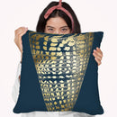 Gold Foilell I On Cobalt Throw Pillow By World Art Group