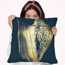 Gold Foilell Iii On Cobalt Throw Pillow By World Art Group
