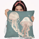 Jellyfish Dance I Throw Pillow By World Art Group