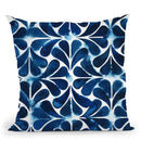 Cobalt Watercolor Tiles Iii Throw Pillow By World Art Group