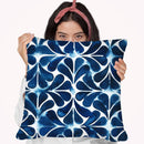 Cobalt Watercolor Tiles Iii Throw Pillow By World Art Group