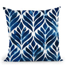 Cobalt Watercolor Tiles Iv Throw Pillow By World Art Group