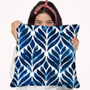 Cobalt Watercolor Tiles Iv Throw Pillow By World Art Group