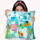 Abstract Blue Throw Pillow By World Art Group