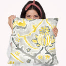 Citron Damask Tile I Throw Pillow By World Art Group