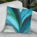 Big Blue Leaf I Throw Pillow By World Art Group