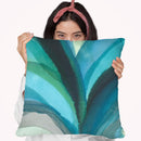 Big Blue Leaf I Throw Pillow By World Art Group