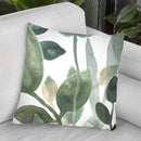 Water Leaves I Throw Pillow By World Art Group