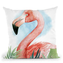 Watercolor Flamingo Composition Ii Throw Pillow By World Art Group