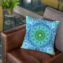 Ornate Mandala - Blue Throw Pillow By Yantart Designs