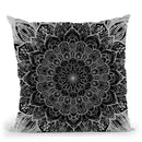 Ornate Mandala - Black Throw Pillow By Yantart Designs