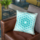 Flower Of Life Pattern - Teal Blue Throw Pillow By Yantart Designs