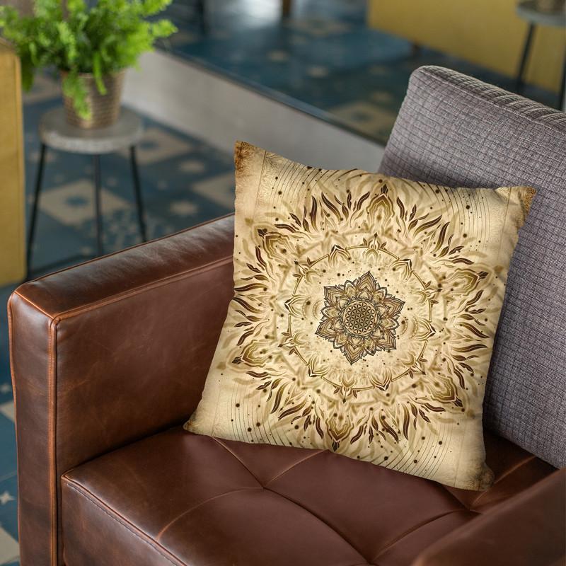 Aligned Flower - Ancient Throw Pillow By Yantart Designs