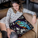 Kingfisher - Color Throw Pillow By Yantart Designs