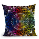 Rainbow Mandala Throw Pillow By Yantart Designs