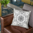 Yantrart Design Geometric White Throw Pillow By Yantart Designs