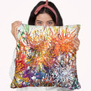 Chrysanthemums In The Garden Watercolor Throw Pillow By Z Art Gallery
