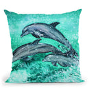 Dolphins Watercolor Throw Pillow By Z Art Gallery