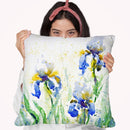 Irises Watercolor Throw Pillow By Z Art Gallery