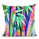 Raibow Bamboo 2 Watercolor Throw Pillow By Z Art Gallery