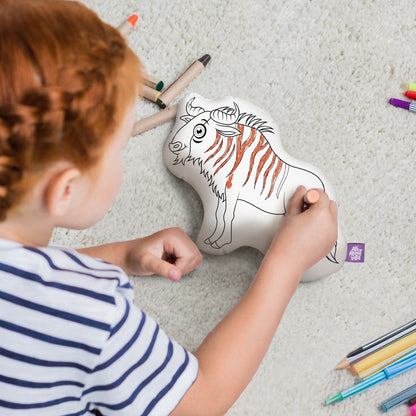 10" Bison Coloring Pillow
