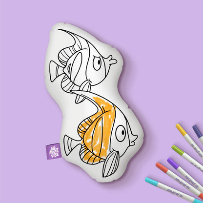 10" Fish Coloring Pillow