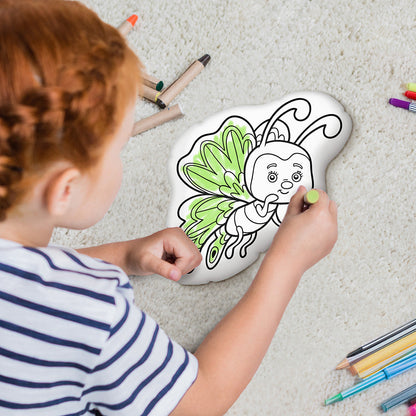 10" Butterfly Cartoon Coloring Pillow