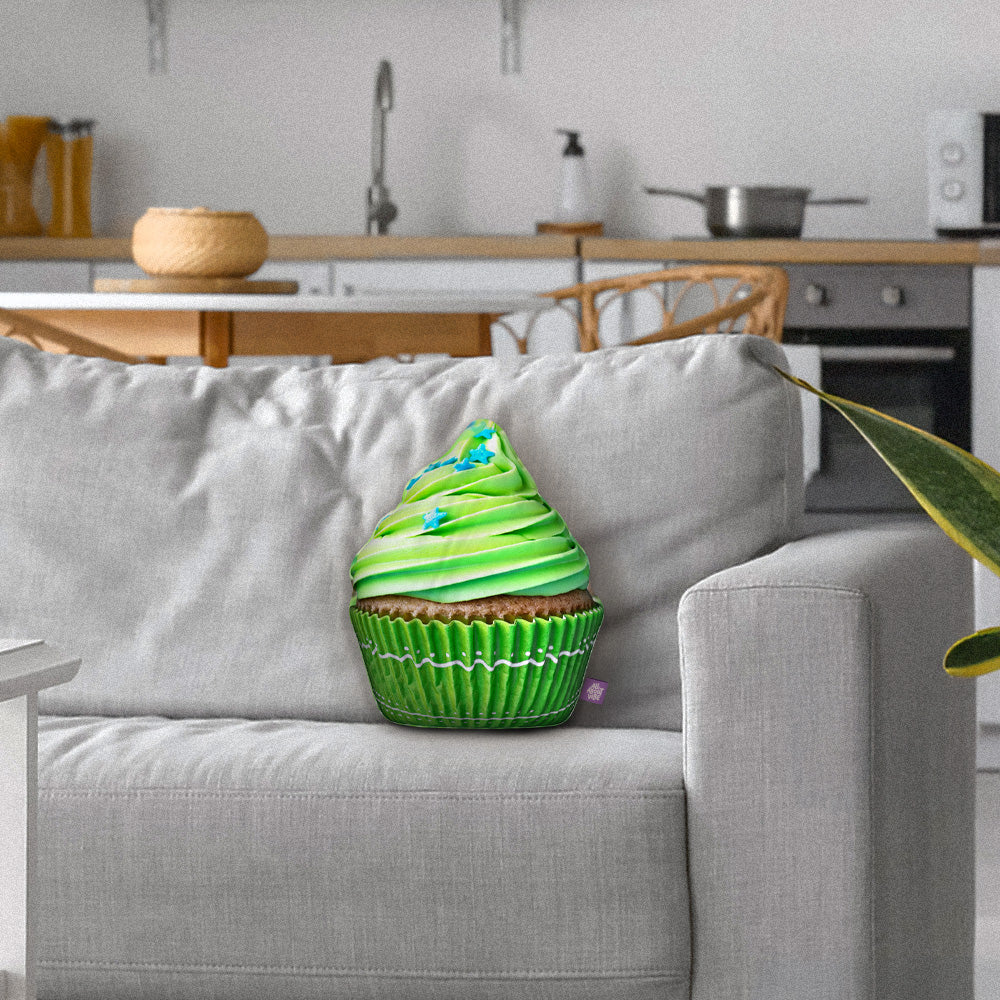 Green Cupcake Throw Pillow By All About Vibe