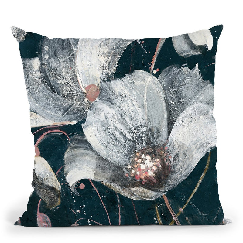 Transluncent Poppies Navy Throw Pillow By Albena Hristova