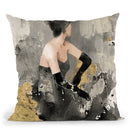 Beautiful Gaze I Neutral Gold Throw Pillow By Albena Hristova
