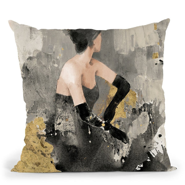 Beautiful Gaze I Neutral Gold Throw Pillow By Albena Hristova