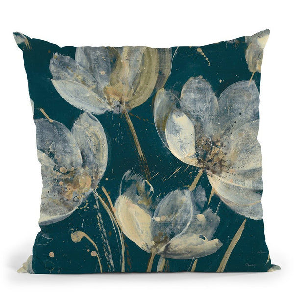 Translucent Garden Teal Crop Throw Pillow By Albena Hristova
