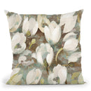 Tulip Delight Pattern Blue Throw Pillow By Albena Hristova