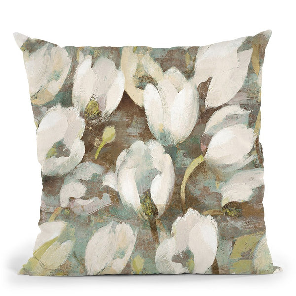 Tulip Delight Pattern Blue Throw Pillow By Albena Hristova
