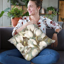 Tulip Delight Pattern Blue Throw Pillow By Albena Hristova