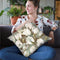 Tulip Delight Pattern Blue Throw Pillow By Albena Hristova