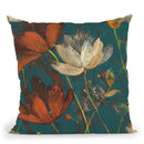 Moonlight Garden I Spice On Teal Throw Pillow By Albena Hristova