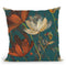 Moonlight Garden I Spice On Teal Throw Pillow By Albena Hristova