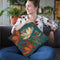 Moonlight Garden I Spice On Teal Throw Pillow By Albena Hristova