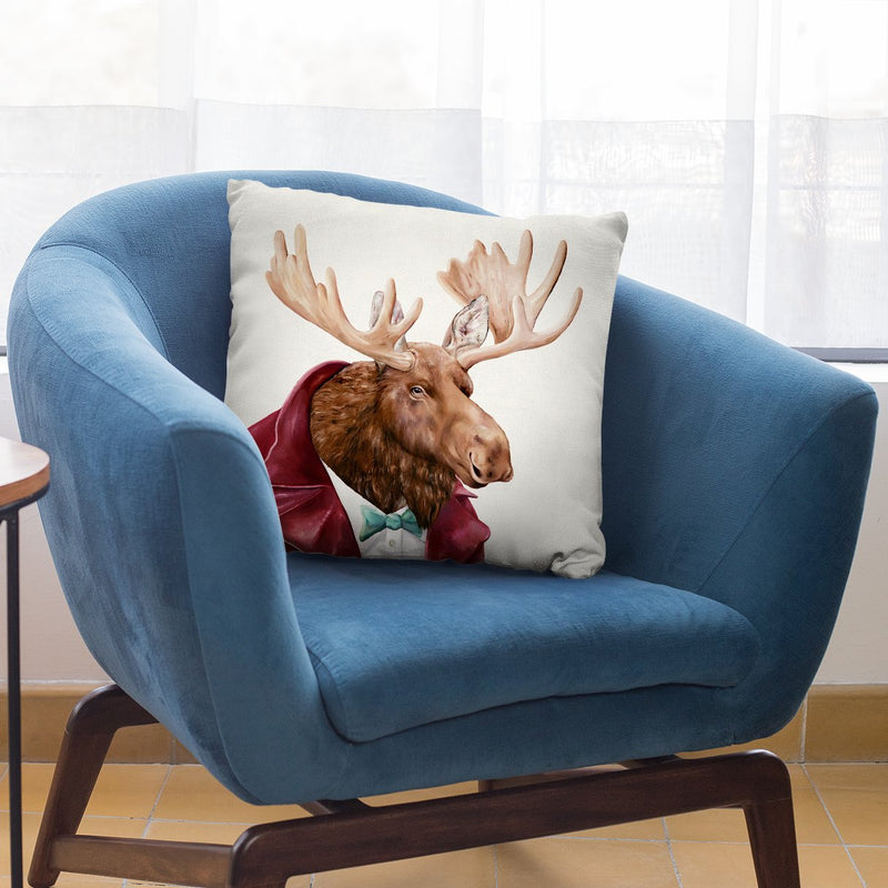 Moose Ac Throw Pillow By Animal Crew