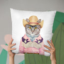 Cowboy Cat Throw Pillow By Animal Crew