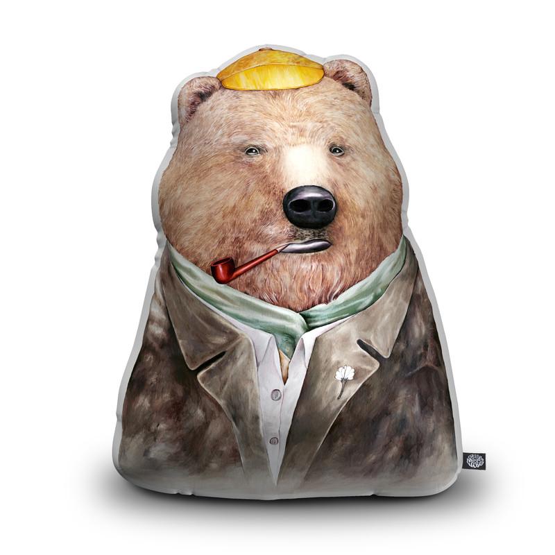 Brown Bear Throw Pillow By Animal Crew - by all about vibe
