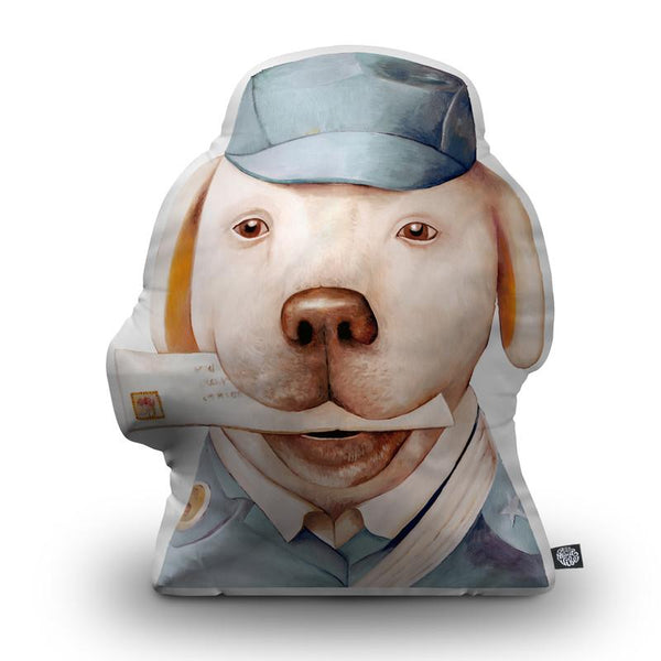 Delivery Dog Shaped Throw Pillow by Animal Crew - by all about vibe
