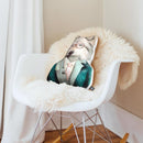 Grey Wolf Shaped Throw Pillow by Animal Crew - by all about vibe