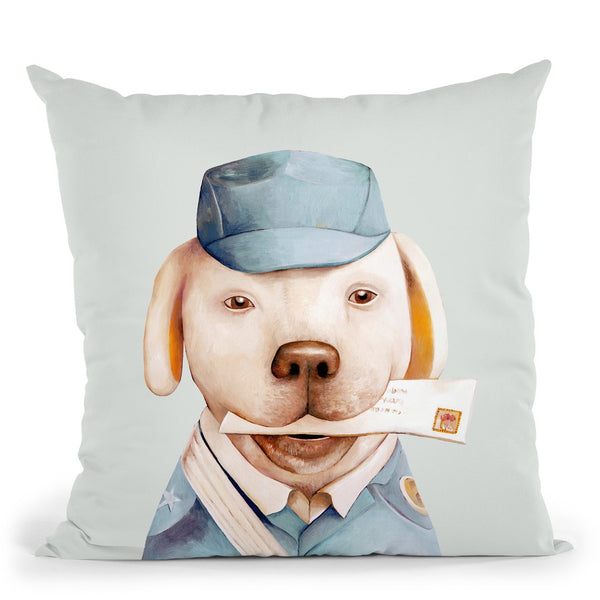 Delivery Dog Throw Pillow By Animal Crew