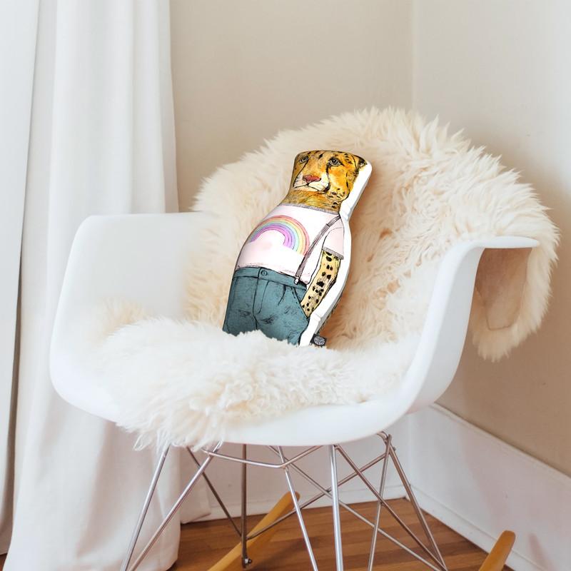 Little Cheetah Shaped Throw Pillow by Animal Crew - by all about vibe