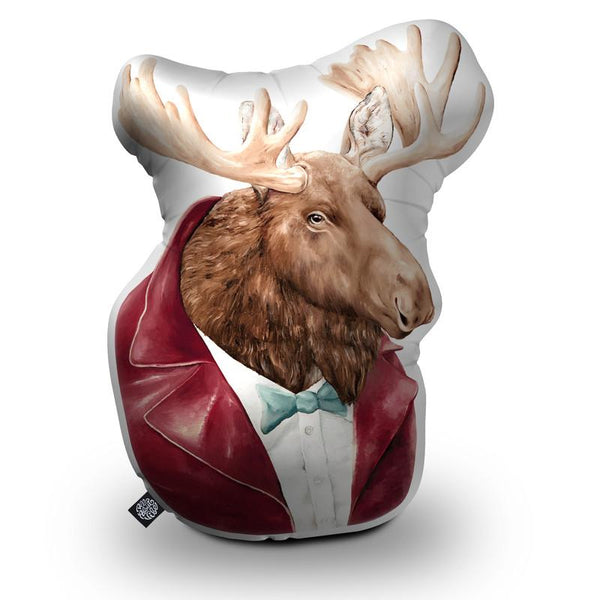 Moose Shaped Throw Pillow by Animal Crew - by all about vibe